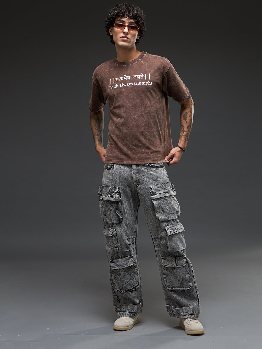 Oversized Rudrajap Burnout T-shirt pack featuring three colors: royal blue, moss green, and brown for casual wear.