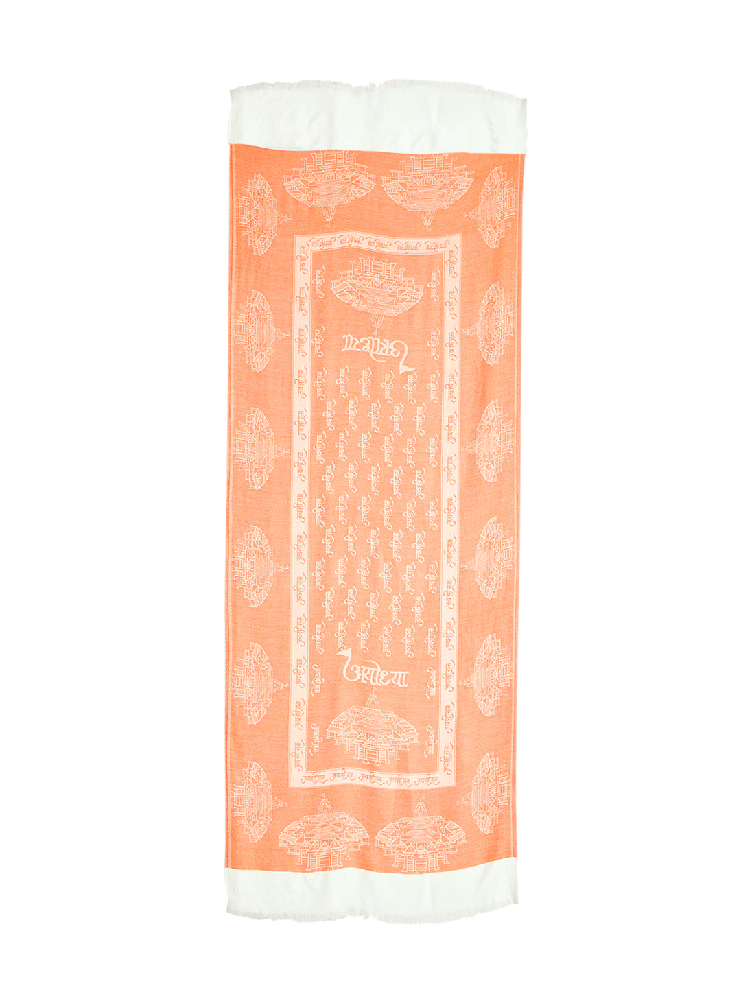 Jai Shree Ram blessing stole with Ajodhya ram mandir print stole by Rudrajap - Rudrajap