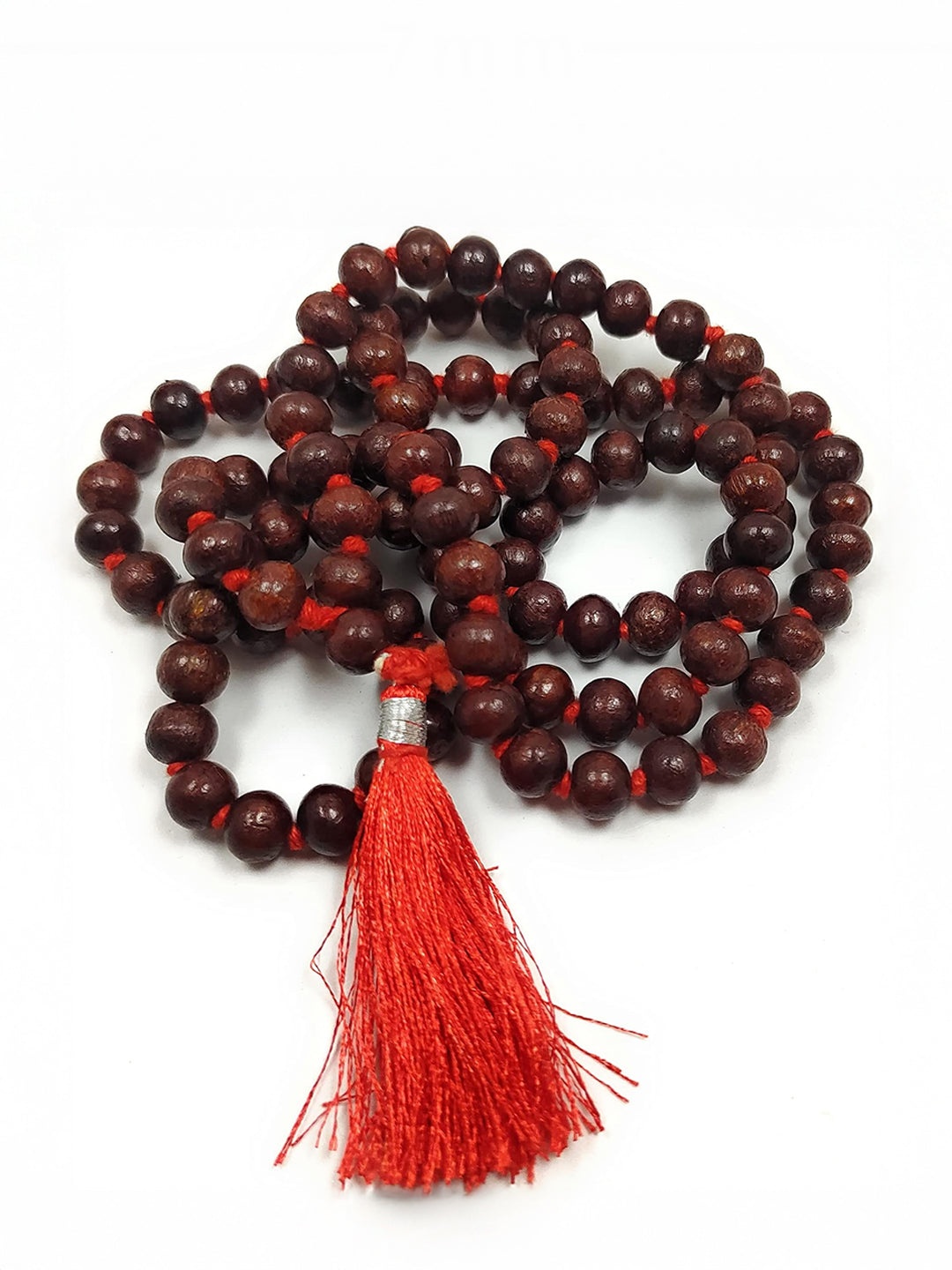 Premium Red Sandalwood Mala (Laal Chandan Mala) – 108 Beads for Meditation & Pooja - Rudrajap
