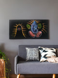 Hand-Painted Velvet Wall Art – Lord Ganesha & Shivalinga (Without frame) - Rudrajap