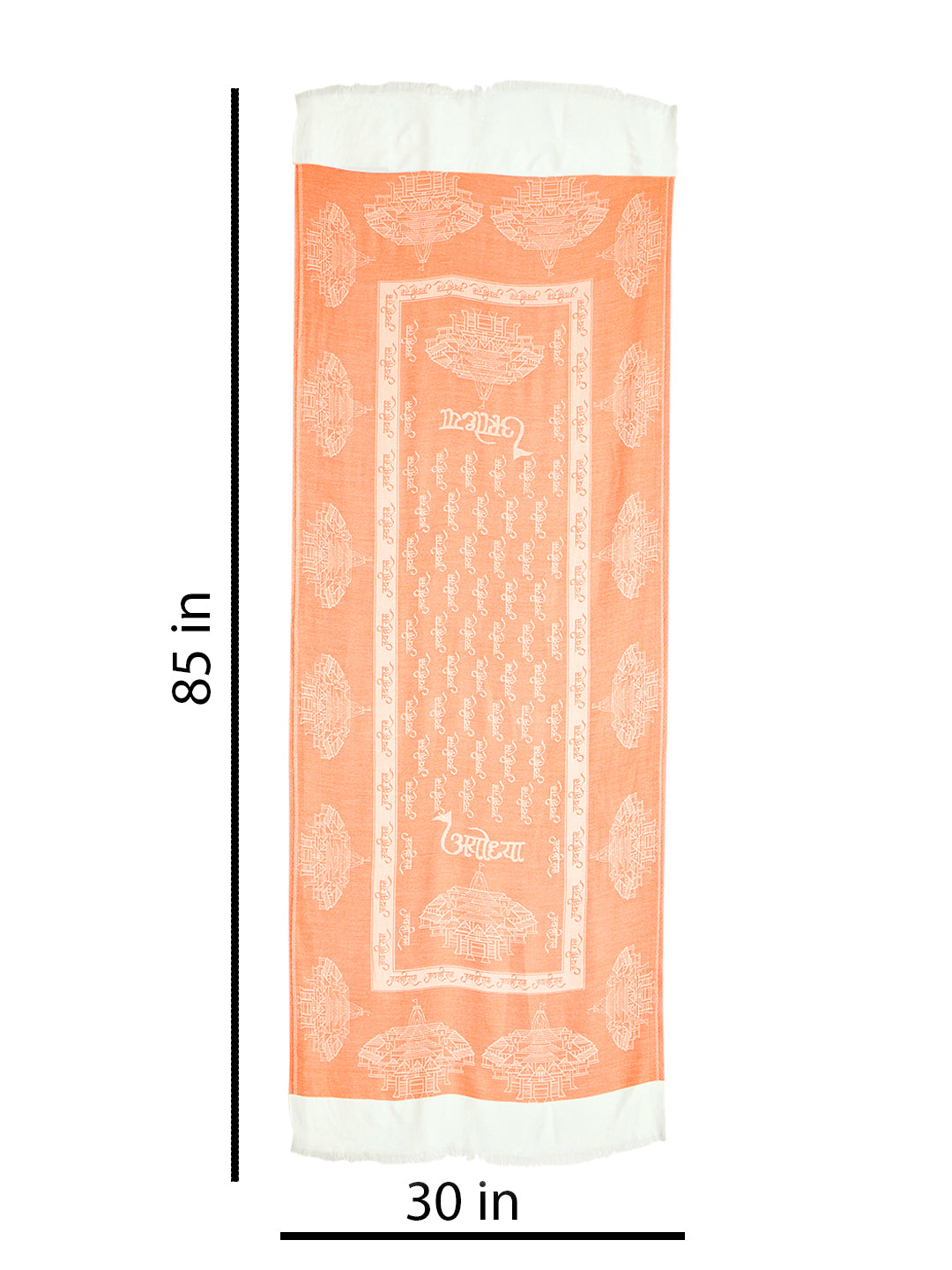 Jai Shree Ram blessing stole with Ajodhya ram mandir print stole by Rudrajap - Rudrajap
