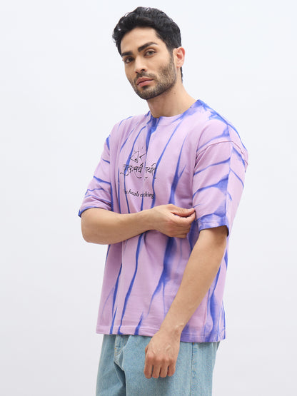 Lavender Spray Print T-Shirt – "कालः सर्वं विरोपयति" (Time Heals Everything)