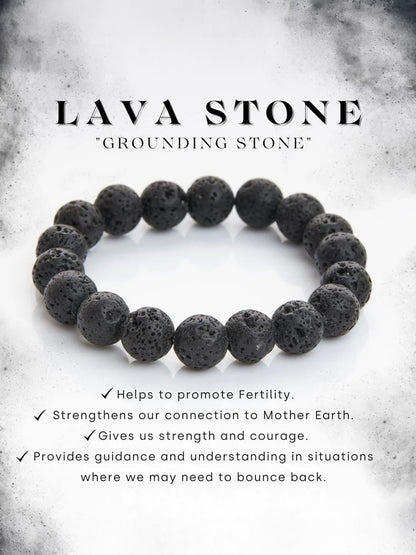 Lava Stone Energy Bracelet – The Stone of Strength & Grounding