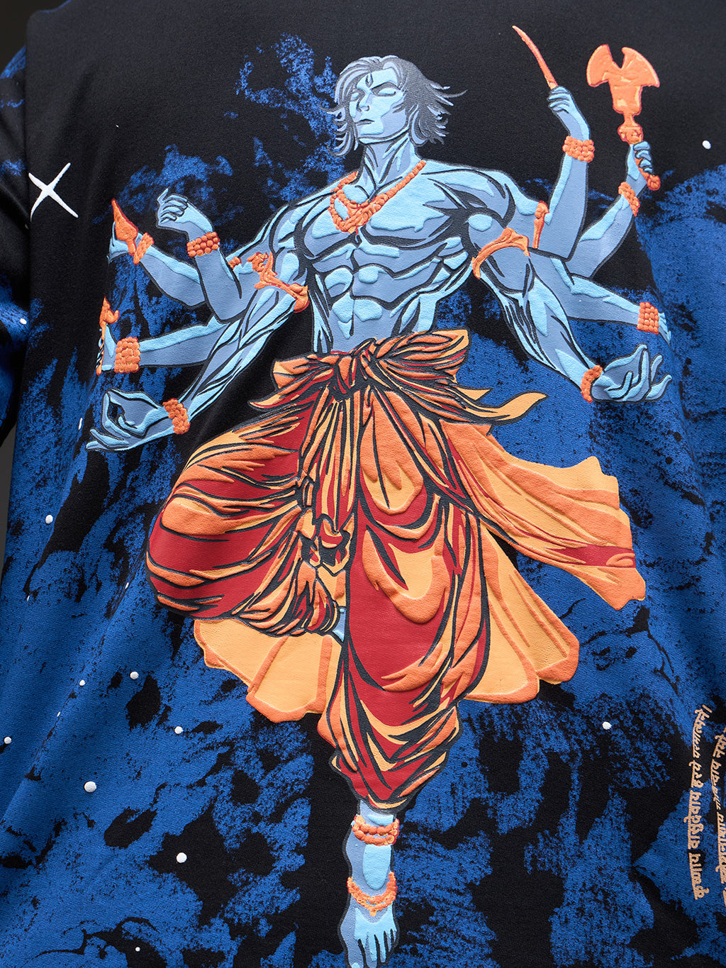 Rudrajap Vishwaroop oversized T-shirt with bold graphic print, relaxed fit, and comfortable cotton fabric.