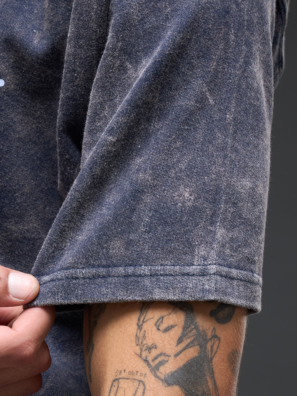 Royal blue burnout oversized t-shirt by Rudrajap, featuring a relaxed fit and soft, lightweight fabric.