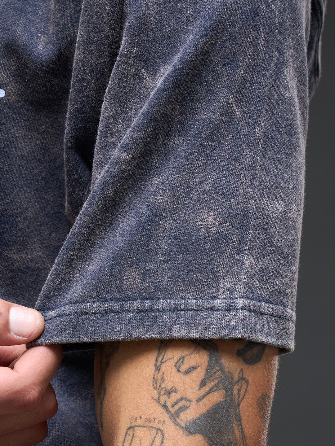 Royal blue burnout oversized t-shirt by Rudrajap, featuring a relaxed fit and soft, lightweight fabric.