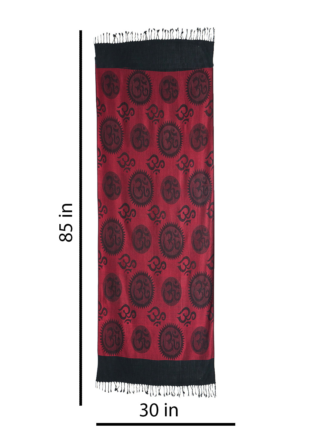 OM Printed (Red and Black) Stole for Men and Women by Rudrajap - Rudrajap