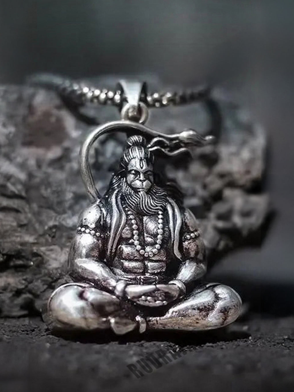 Bajrang Bali Silver Pendant Set of 2 - Rudrajap