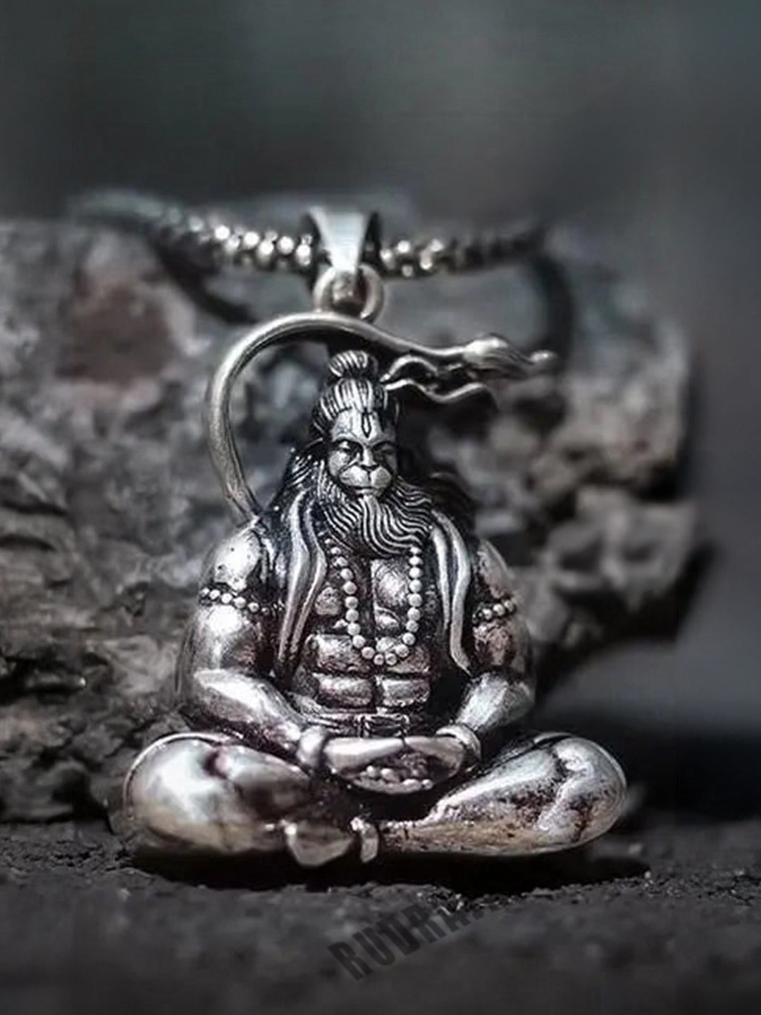 Bajrang Bali Silver Pendant Set of 2 - Rudrajap