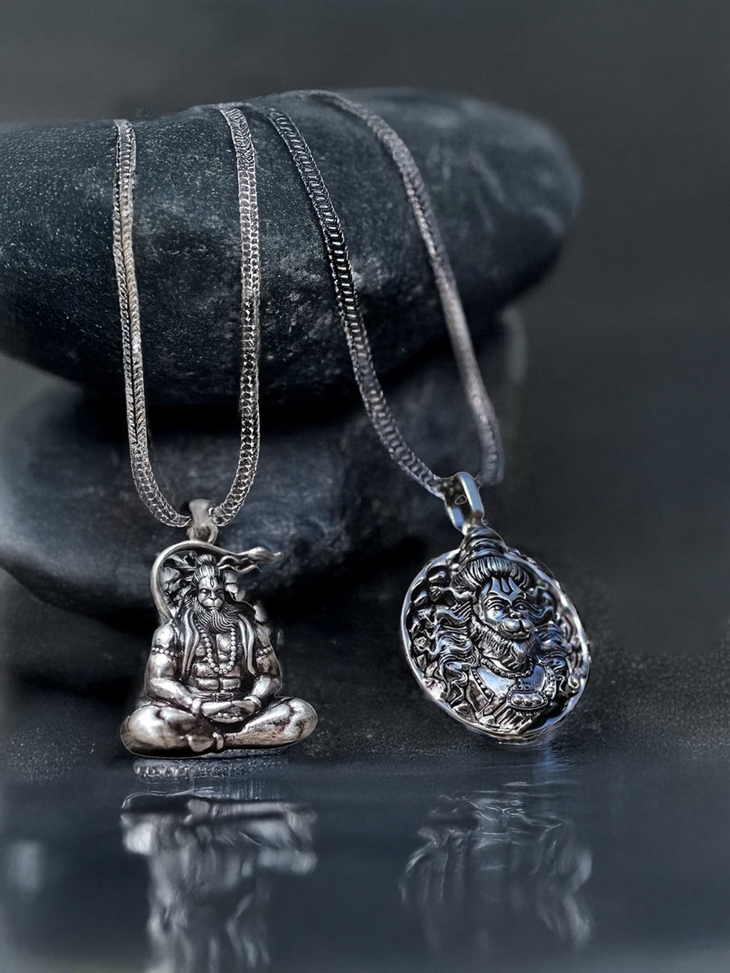 Blessed Pair:  Set of 2 Hanumanji Pendants - Rudrajap