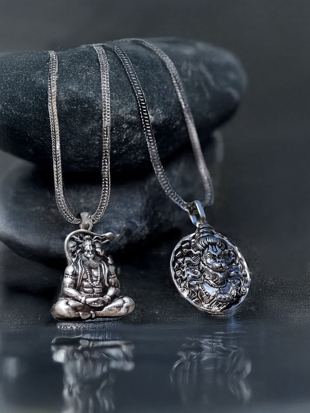 Blessed Pair:  Set of 2 Hanumanji Pendants - Rudrajap