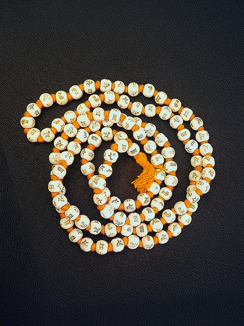 Pure Hare Ram Hare Krishna Tulsi Beads Mala for Jaap, Meditation & Wearing - Rudrajap