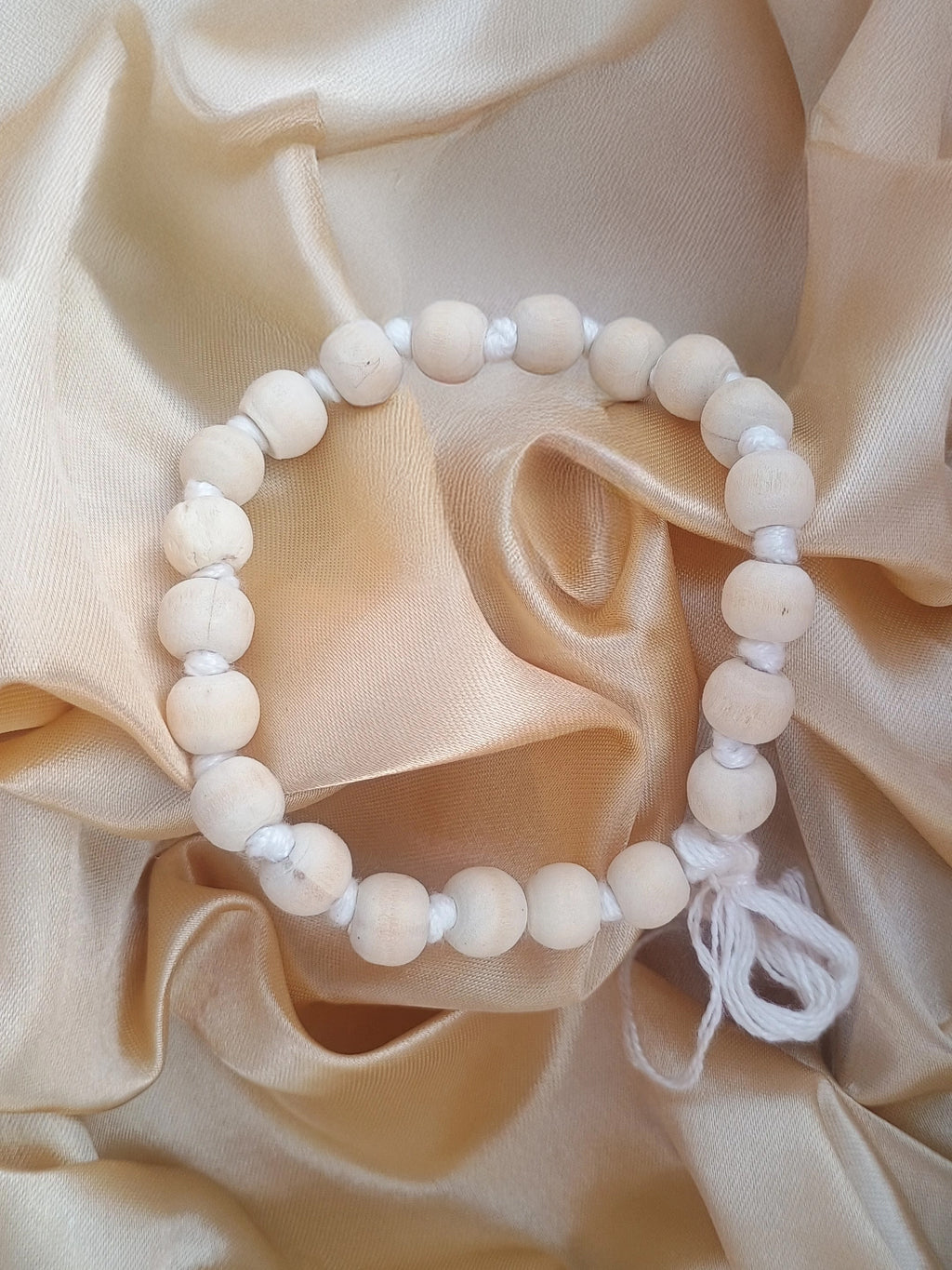 White Tulsi Mala (54 Beads) and Bracelet Combo - Rudrajap