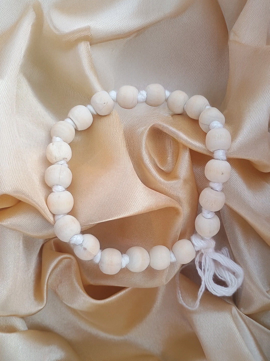 White Tulsi Mala (54 Beads) and Bracelet Combo - Rudrajap