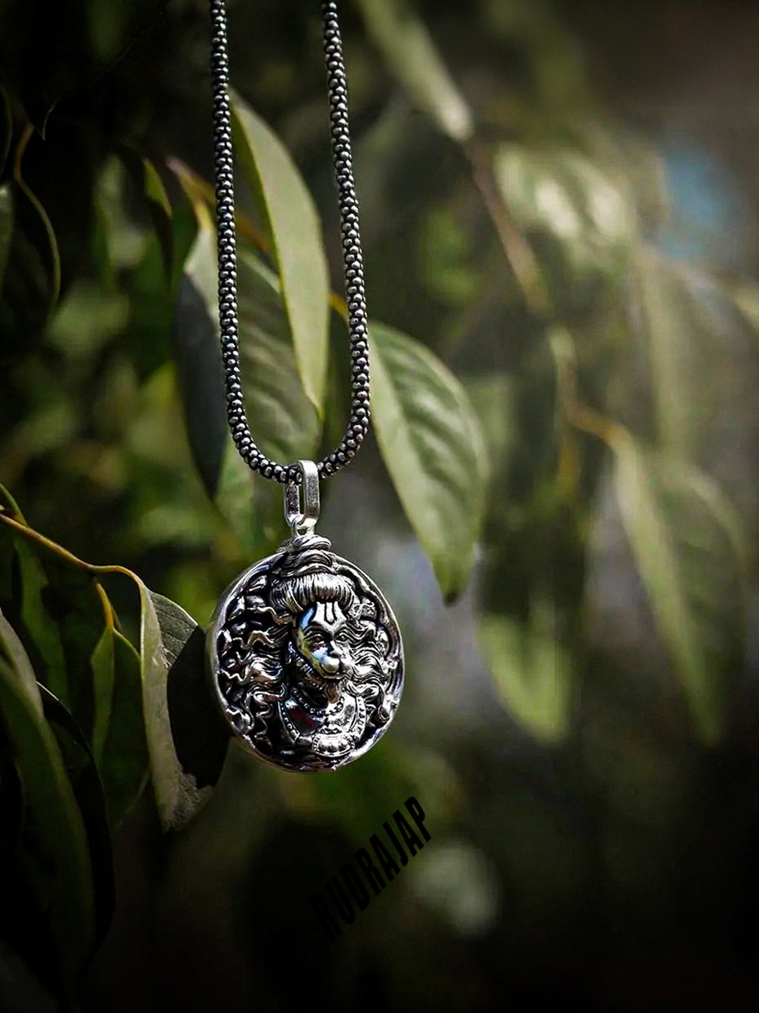 Men Silver Chain with Hanuman Pendant - Rudrajap