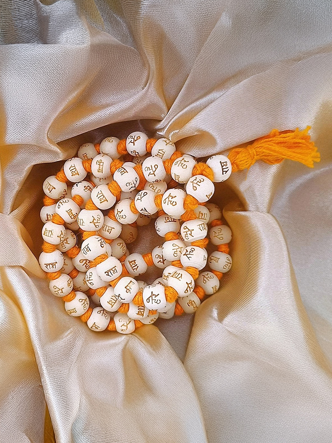 Pure Hare Ram Hare Krishna Tulsi Beads Mala for Jaap, Meditation & Wearing - Rudrajap